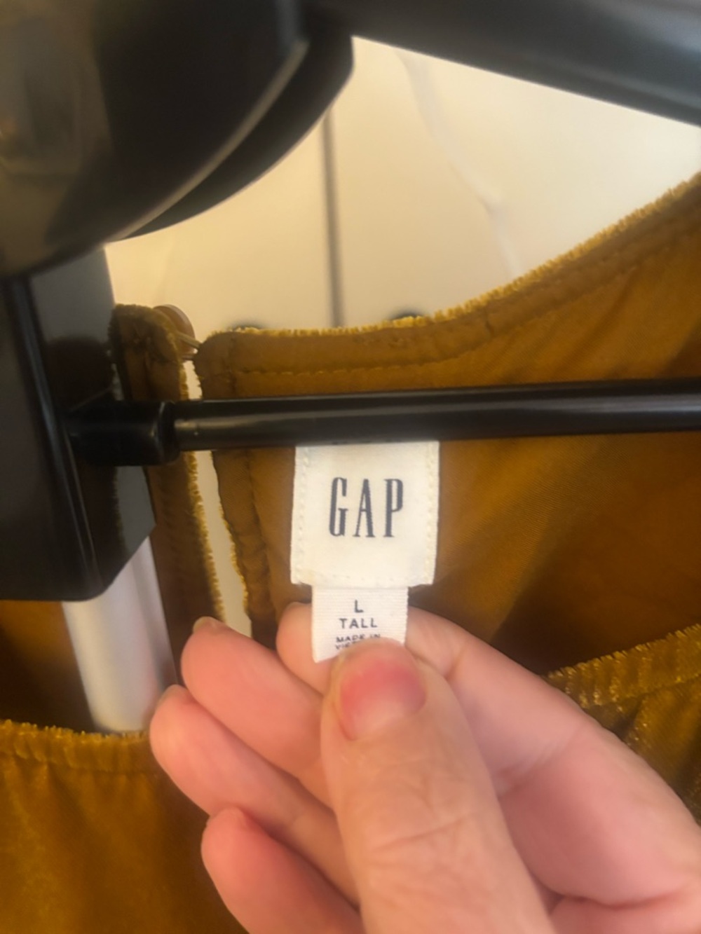 GAP Mustard Yellow Velvet Short-Sleeve Dress - Picture 3 of 6